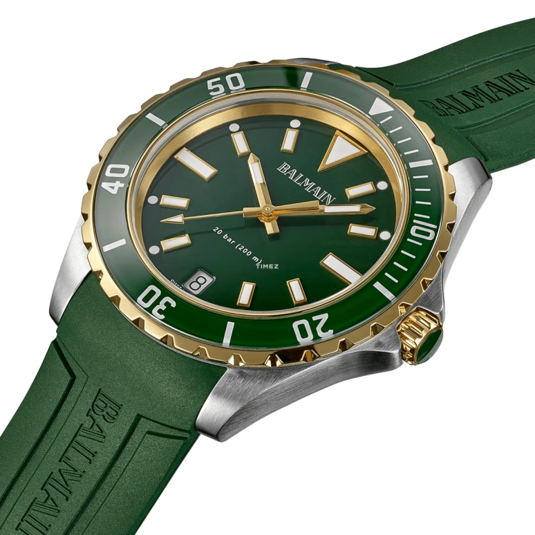 Balmain,Ophrys 42.50mm,42.50mm,Stainless Steel,Green,Quartz,Day,Sapphire,Crystal Glass,B4342,B4342.92.75
