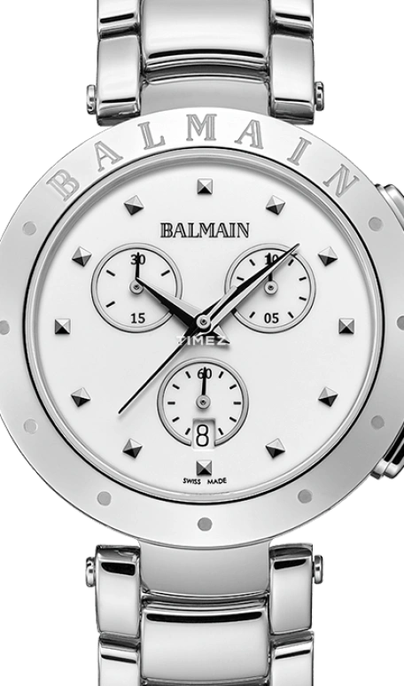 Balmain,Balmainia 36mm,36mm,Stainless Steel,White,Quartz,Chronograph,Day,B6251,B6251.33.26