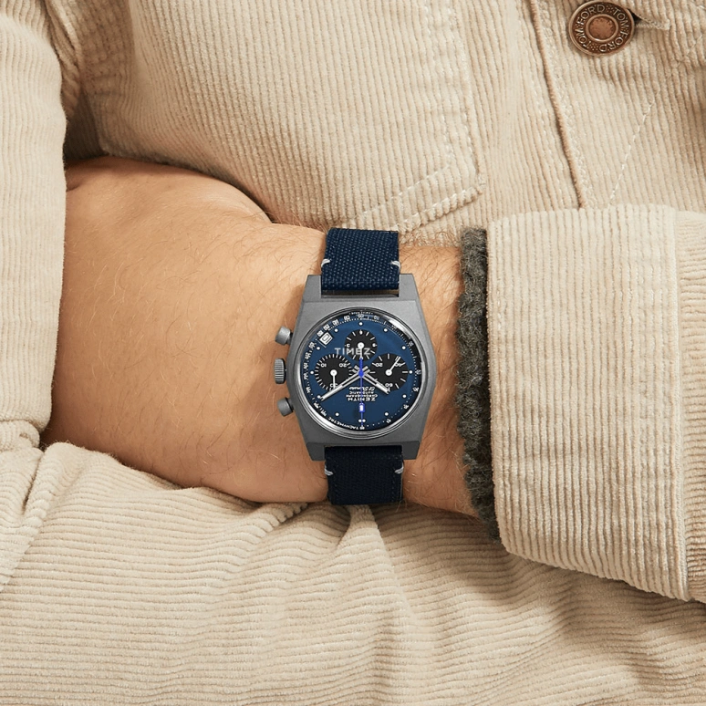 Bamford Watch Department,Other 37mm,37mm,Titanium,Blue,Black,Automatic,Chronograph,Day,BWD,BWD-ZEN-LE-384-REVIVAL