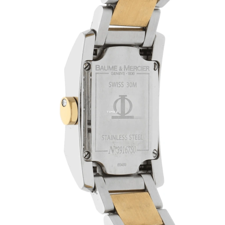 Baume & Mercier,Baume 33x22mm,33x22mm,Stainless Steel,Silver White,White,Quartz,Day,Sapphire,Crystal Glass,8738