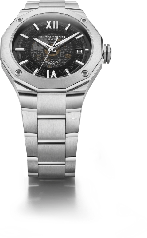 Baume & Mercier,Riviera 42mm,42mm,Stainless Steel,Black,Automatic,Day,Sapphire,Crystal Glass,10702