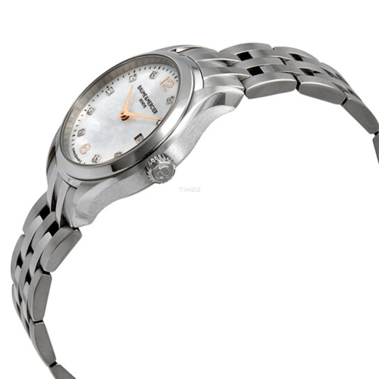 Baume & Mercier,Clifton 30mm,30mm,Stainless Steel,White,Quartz,Day,Sapphire,10176