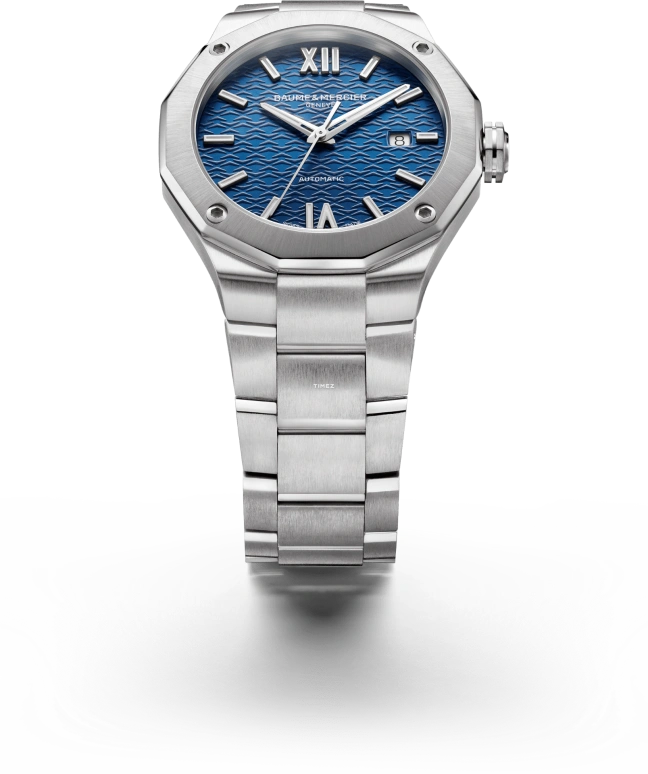 Baume & Mercier,Riviera 42mm,42mm,Stainless Steel,Blue,Handwound,Day,Sapphire,Crystal Glass,10620