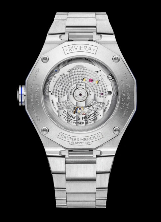 Baume & Mercier,Riviera 42.10x39.05mm,42.10x39.05mm,Stainless Steel,Blue,Automatic,Day,Sapphire,Hardlex,10749