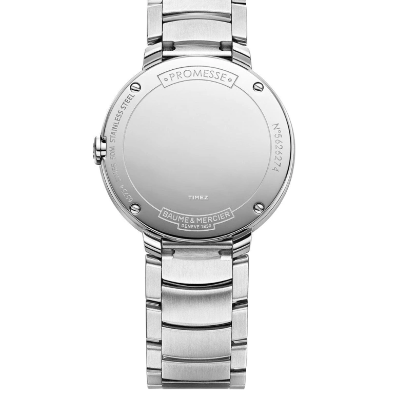 Baume & Mercier,Promesse 30mm,30mm,Stainless Steel,White,Quartz,Sapphire,Round,10160