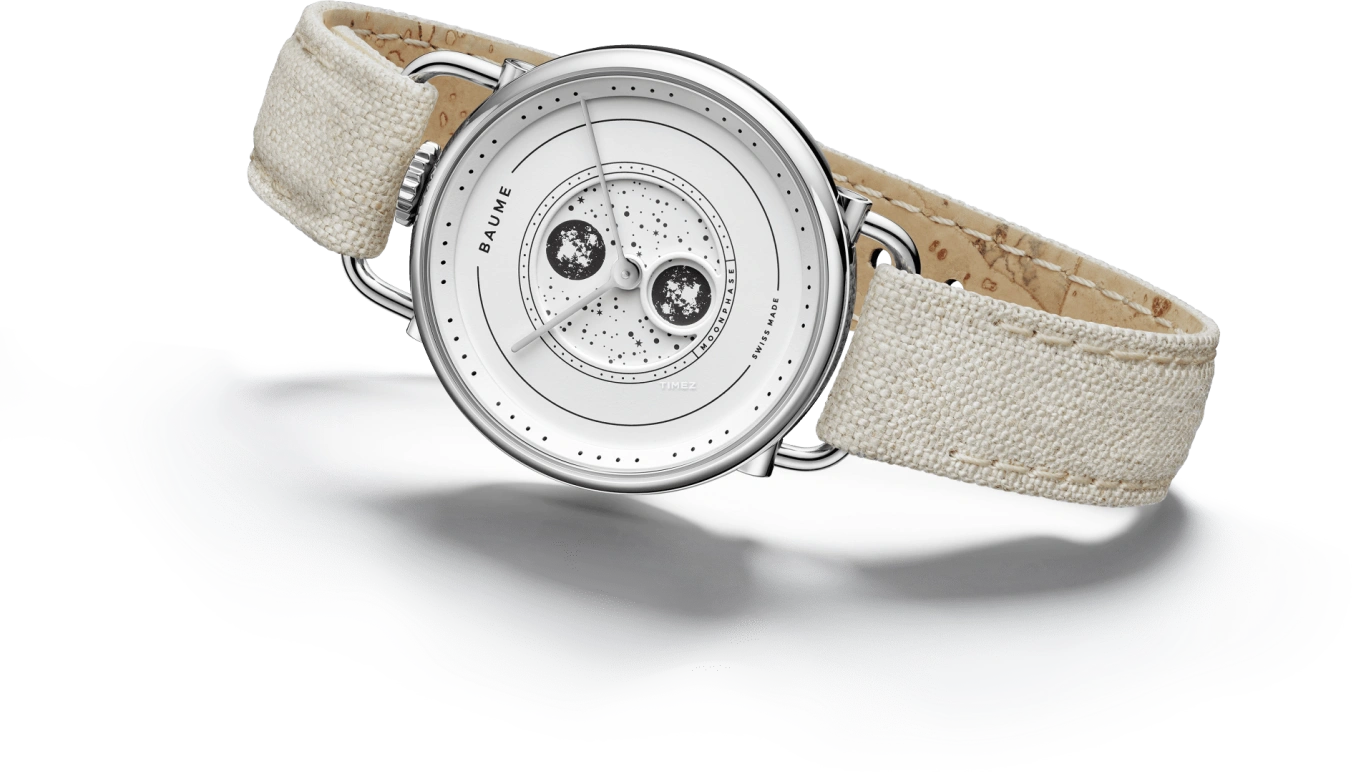 Baume & Mercier,Baume 35mm,35mm,Stainless Steel,White,Quartz,Moonphase,Round,10639