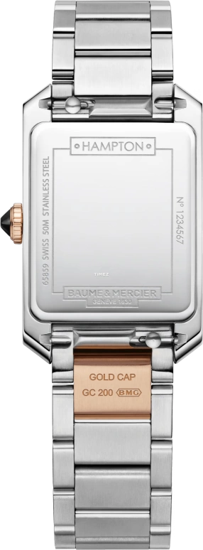 Baume & Mercier,Hampton 22.20x34.90mm,22.20x34.90mm,Stainless Steel,White,Quartz,Sapphire,Crystal Glass,Rectangular,10751