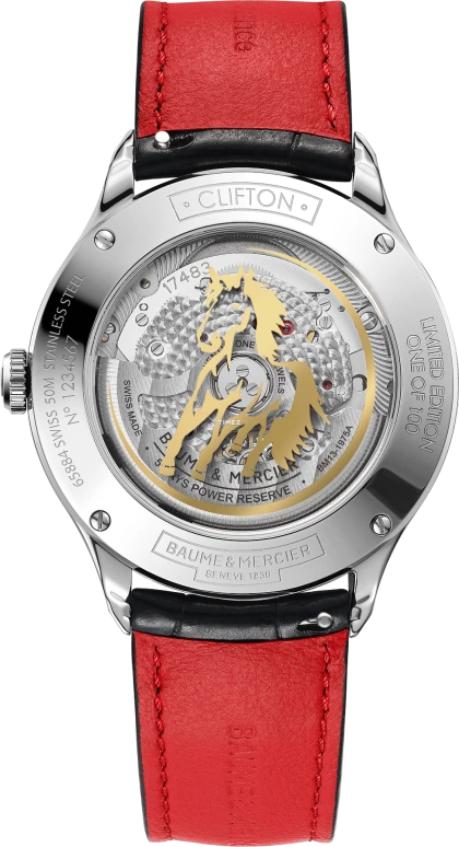 Baume & Mercier,Clifton 40mm,40mm,Stainless Steel,Black,Gradient,Automatic,Day,Anti-magnetic,10839