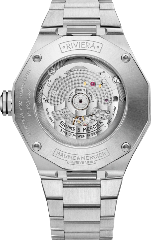 Baume & Mercier,Riviera 43mm,43mm,Stainless Steel,Blue,Automatic,Moonphase,Day,10682