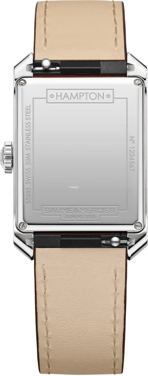Baume & Mercier,Hampton 43x27.50mm,43x27.50mm,Stainless Steel,Silver White,Quartz,Sapphire,Crystal Glass,Rectangular,10670