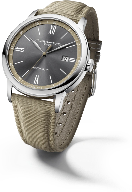 Baume & Mercier,Classima 42mm,42mm,Stainless Steel,Grey,Automatic,Day,Round,10695