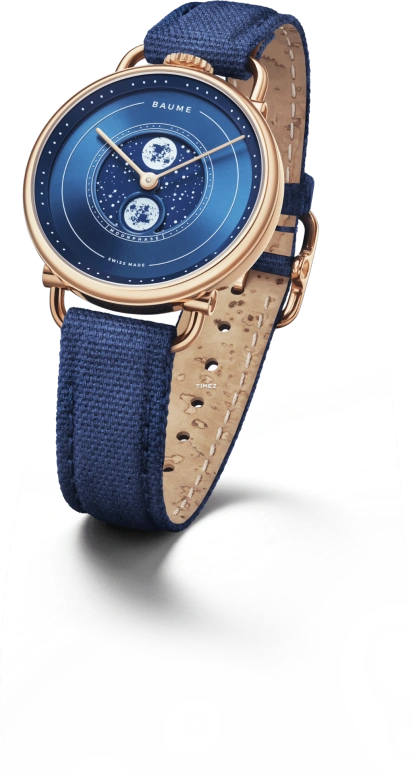 Baume & Mercier,Baume 35mm,35mm,Stainless Steel,Blue,Quartz,Moonphase,Round,10638