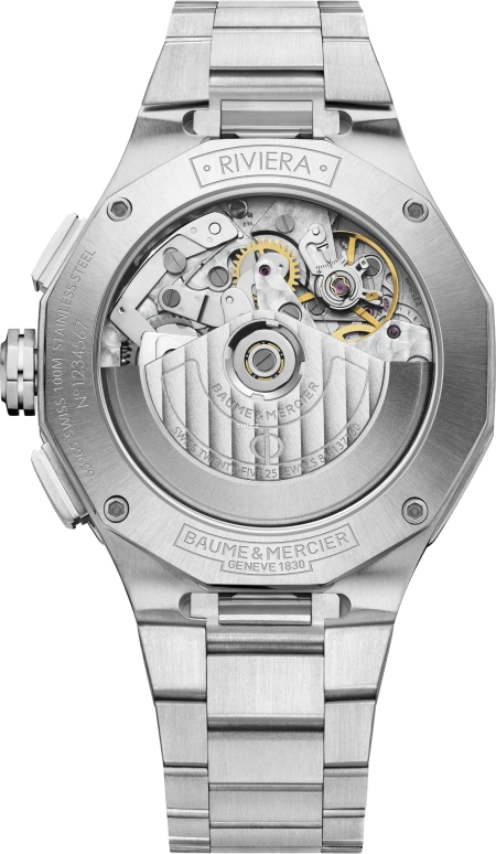 Baume & Mercier,Riviera 41mm,41mm,Stainless Steel,Blue,Automatic,Chronograph,Date,Day,10826
