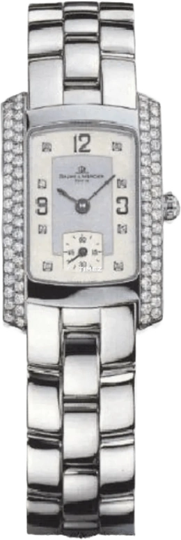 Baume & Mercier,Baume 33x22mm,33x22mm,White Gold,Silver White,White,Quartz,Sapphire,Crystal Glass,Rectangular,8099