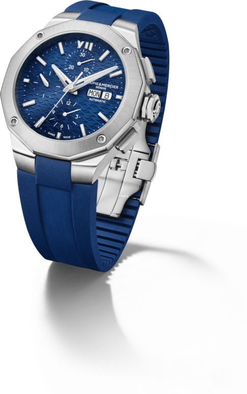 Baume & Mercier,Riviera 43mm,43mm,Stainless Steel,Blue,Automatic,Chronograph,Date,Day,10623