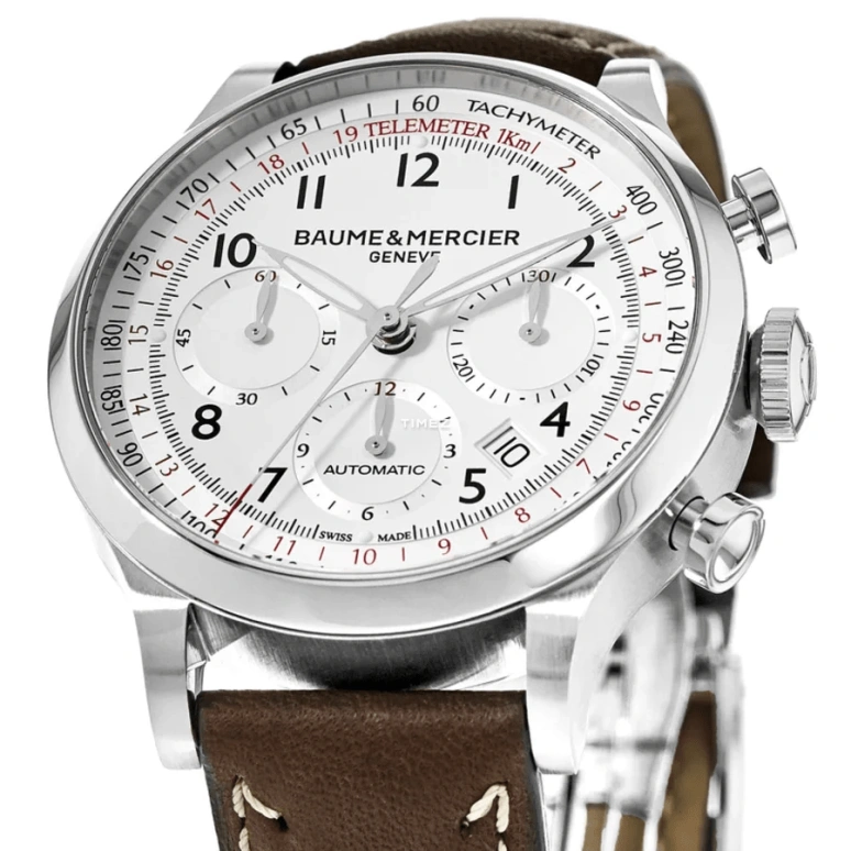 Baume & Mercier,Capeland 42mm,42mm,Stainless Steel,White,Automatic,Chronograph,Day,M0A10000