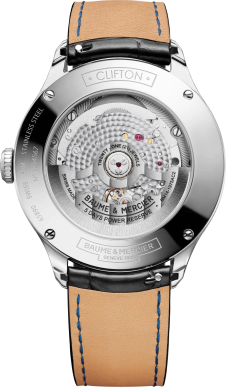 Baume & Mercier,Clifton 42mm,42mm,Stainless Steel,Blue,Automatic,Moonphase,Date,Day,10593