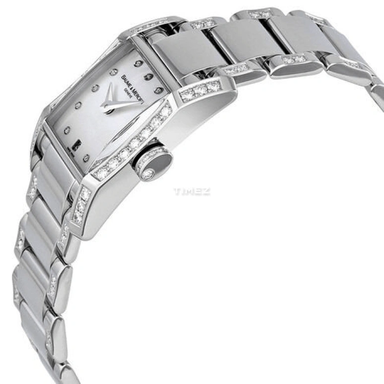 Baume & Mercier,Hampton 33x22mm,33x22mm,Stainless Steel,Silver White,White,Quartz,Day,Sapphire,Crystal Glass,8792