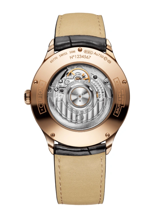 Baume & Mercier,Clifton 39mm,39mm,Pink Gold,Silver,Automatic,Day,Sapphire,Crystal Glass,10194