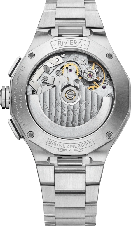 Baume & Mercier,Riviera 41mm,41mm,Stainless Steel,Black,White,Automatic,Chronograph,Day,10827