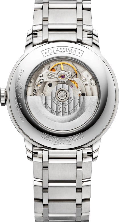Baume & Mercier,Classima 40mm,40mm,Stainless Steel,White,Silver,Automatic,Day,Sapphire,10374