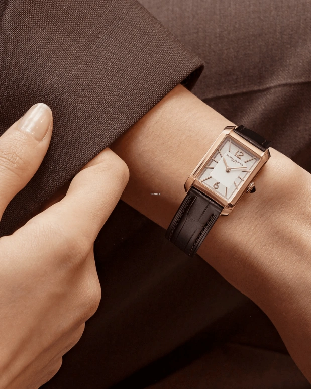 Baume & Mercier,Hampton 35x22mm,35x22mm,Rose Gold,Titanium,White,Quartz,Sapphire,Crystal Glass,Rectangular,10752
