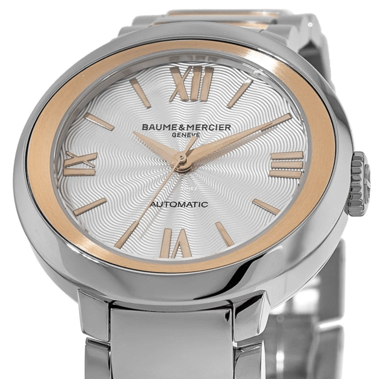 Baume & Mercier,Promesse 30mm,30mm,Rose Gold,Silver,Automatic,Sapphire,Crystal Glass,Round,10183