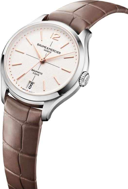 Baume & Mercier,Clifton 34mm,34mm,Stainless Steel,White,Automatic,Day,In-house Caliber,10831