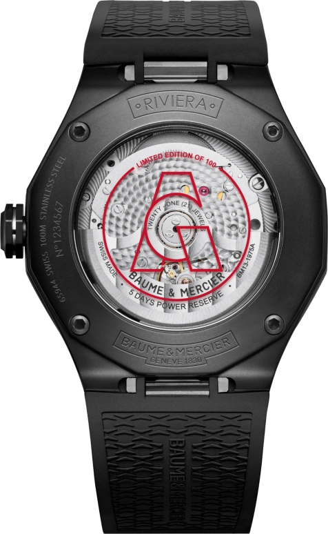 Baume & Mercier,Riviera 42mm,42mm,Stainless Steel,Smoky Gray,Automatic,Day,Sapphire,Crystal Glass,10789