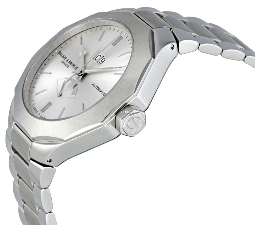 Baume & Mercier,Baume 40mm,40mm,Stainless Steel,Grey,Automatic,Power Reserve Indicator,Big Date,8827