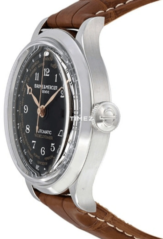 Baume & Mercier,Capeland 44mm,44mm,Stainless Steel,Black,Automatic,Day,World Time,Day / Night Indication,10134