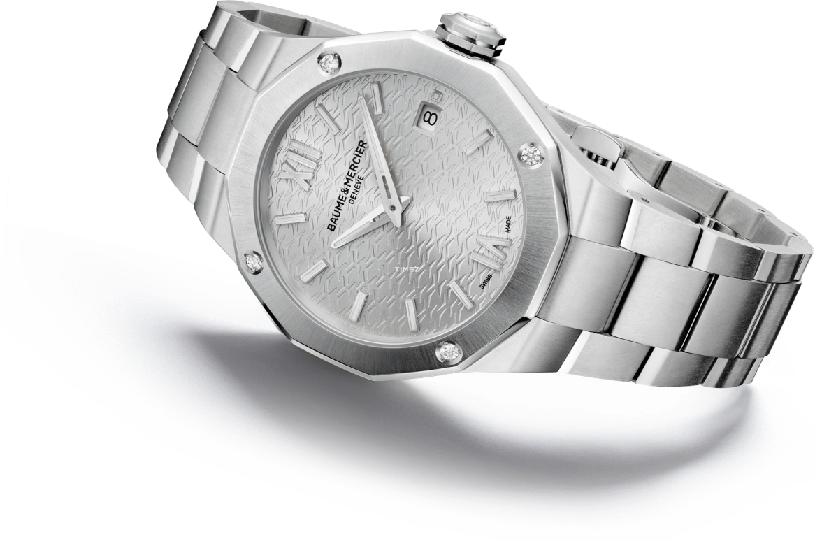 Baume & Mercier,Riviera 36mm,36mm,Stainless Steel,Cream,Handwound,Day,Sapphire,Crystal Glass,10614