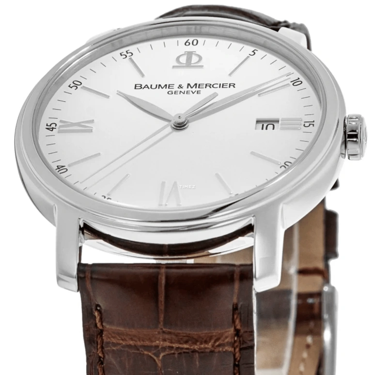 Baume & Mercier,Classima 39mm,39mm,Stainless Steel,White,Automatic,Day,Sapphire,Crystal Glass,8687