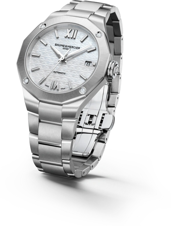 Baume & Mercier,Riviera 36mm,36mm,Stainless Steel,Silver White,Automatic,Day,Sapphire,Crystal Glass,10663