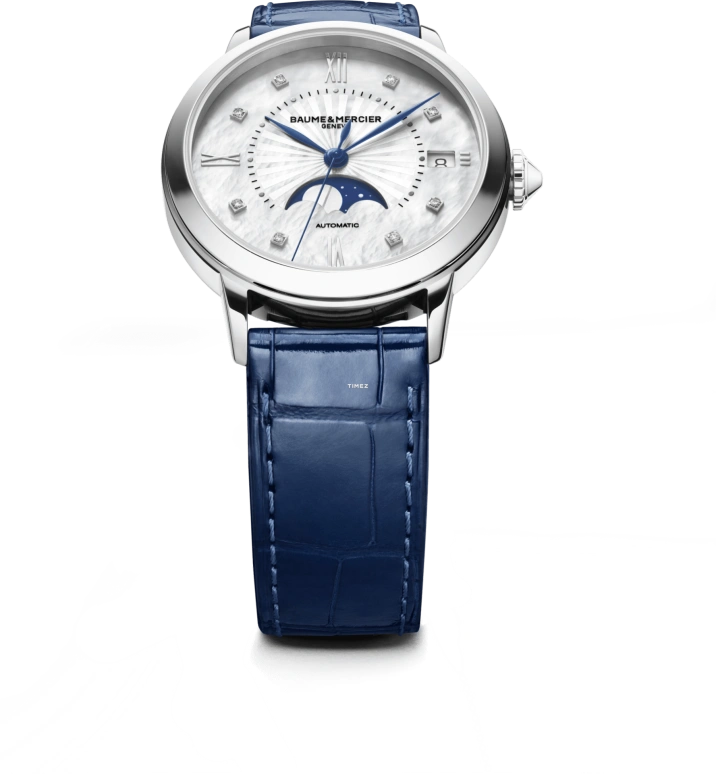 Baume & Mercier,Classima 34mm,34mm,Stainless Steel,Silver White,Automatic,Moonphase,Day,10633