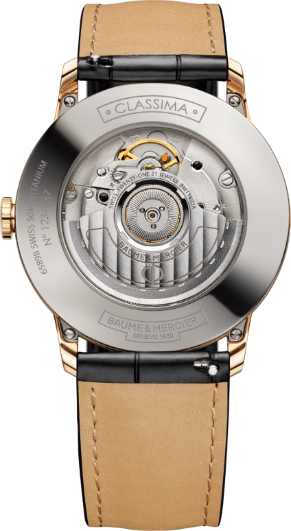 Baume & Mercier,Classima 39mm,39mm,Rose Gold,Titanium,Silver,Automatic,Day,Sapphire,Crystal Glass,10597