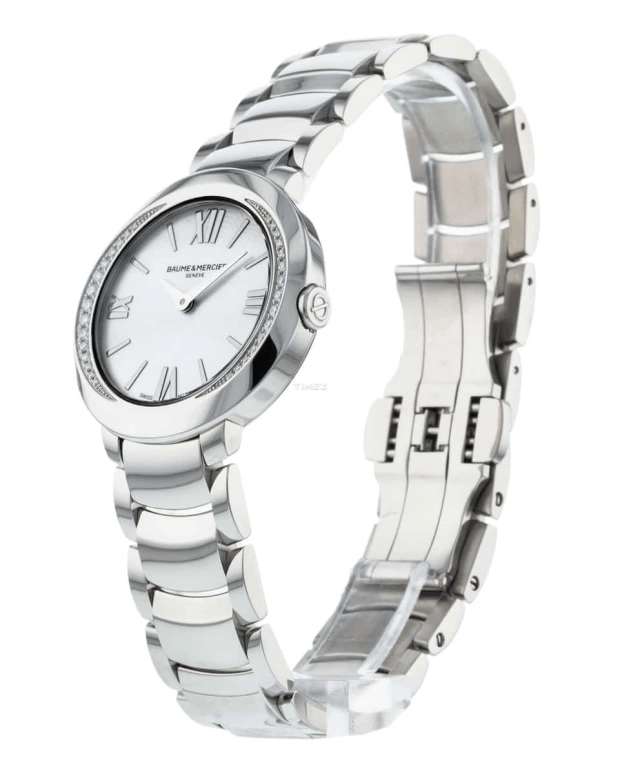 Baume & Mercier,Promesse 30mm,30mm,Stainless Steel,White,Quartz,Sapphire,Round,10160