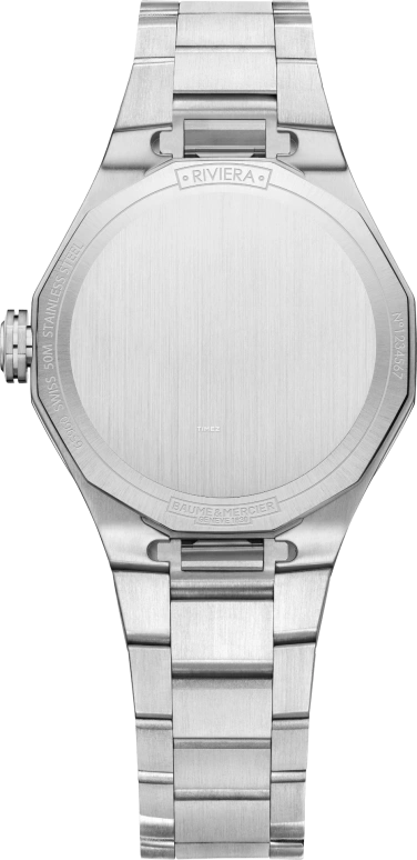 Baume & Mercier,Riviera 33mm,33mm,Stainless Steel,Pink Red,Quartz,Day,Twelve edge,10812