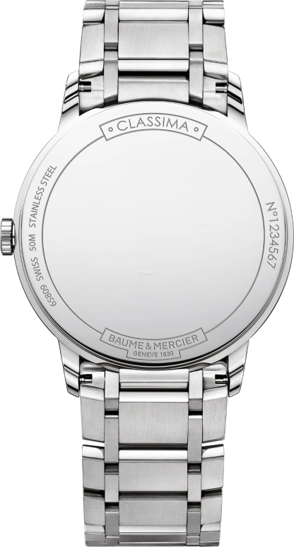 Baume & Mercier,Classima 40mm,40mm,Stainless Steel,White,Quartz,Day,Sapphire,10354