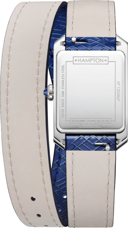 Baume & Mercier,Hampton 22.20x34.90mm,22.20x34.90mm,Stainless Steel,White,Silver,Quartz,Sapphire,Crystal Glass,Rectangular,10629