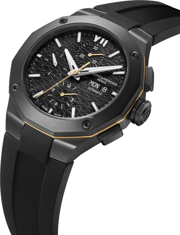 Baume & Mercier,Riviera 43mm,43mm,Stainless Steel,Black,Automatic,Chronograph,Date,Day,10625