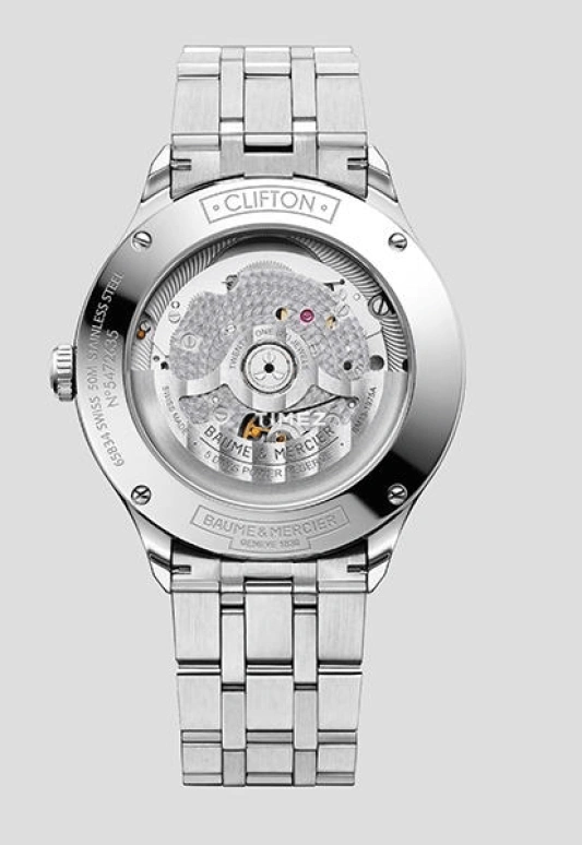 Baume & Mercier,Baume 40mm,40mm,Stainless Steel,Blue,Automatic,Day,Sapphire,Crystal Glass,10511
