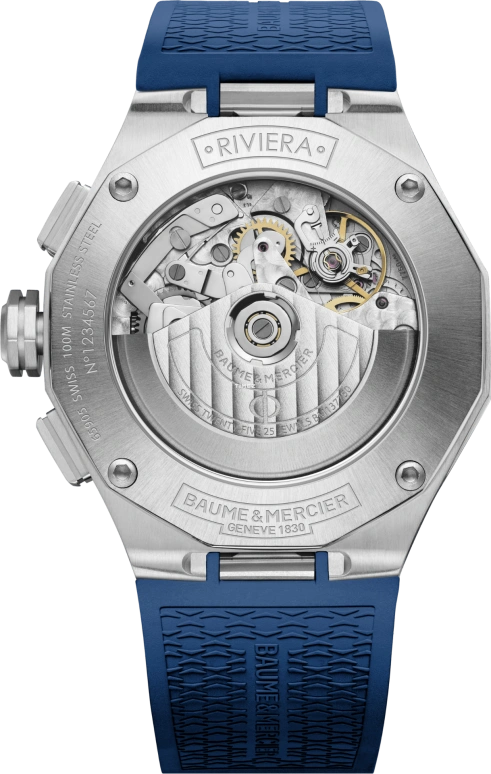 Baume & Mercier,Riviera 43mm,43mm,Stainless Steel,Blue,Automatic,Chronograph,Date,Day,10623
