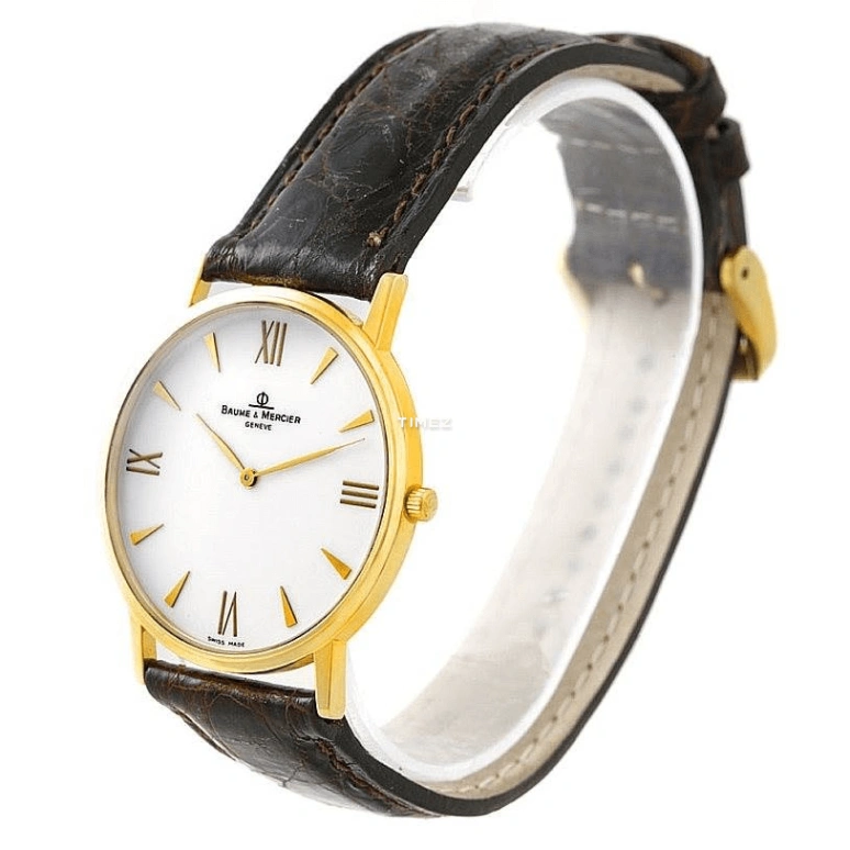 Baume & Mercier,Baume 32mm,32mm,Yellow Gold,White,Quartz,Sapphire,Crystal Glass,Round,8069