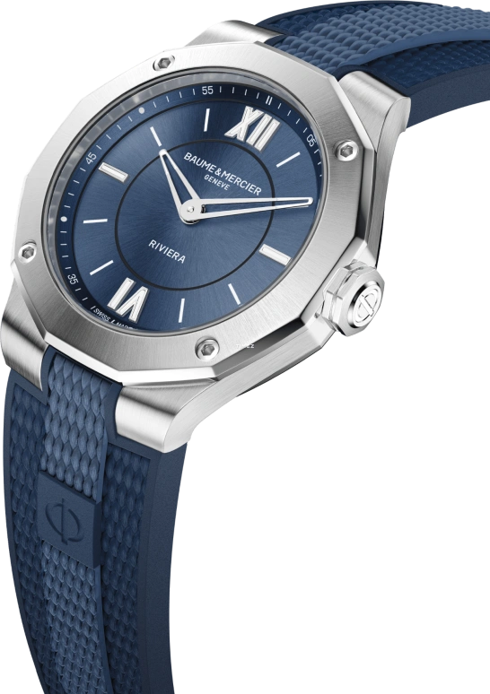 Baume & Mercier,Riviera 36mm,36mm,Stainless Steel,Blue,Quartz,Sapphire,Crystal Glass,Twelve edge,10689