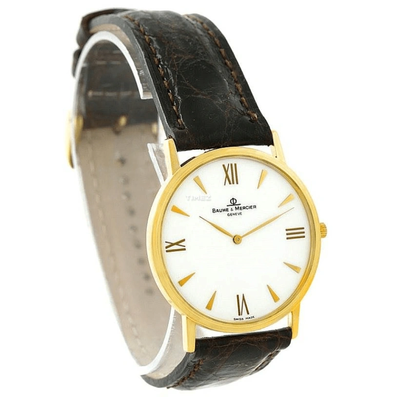 Baume & Mercier,Baume 32mm,32mm,Yellow Gold,White,Quartz,Sapphire,Crystal Glass,Round,8069