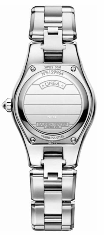 Baume & Mercier,Linea 32mm,32mm,Stainless Steel,Silver,White,Quartz,Day,Sapphire,Crystal Glass,10070