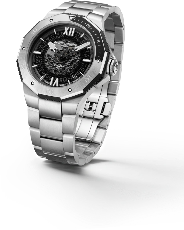 Baume & Mercier,Riviera 42.10x39.05mm,42.10x39.05mm,Stainless Steel,Smoky Gray,Automatic,Day,Sapphire,Crystal Glass,10717
