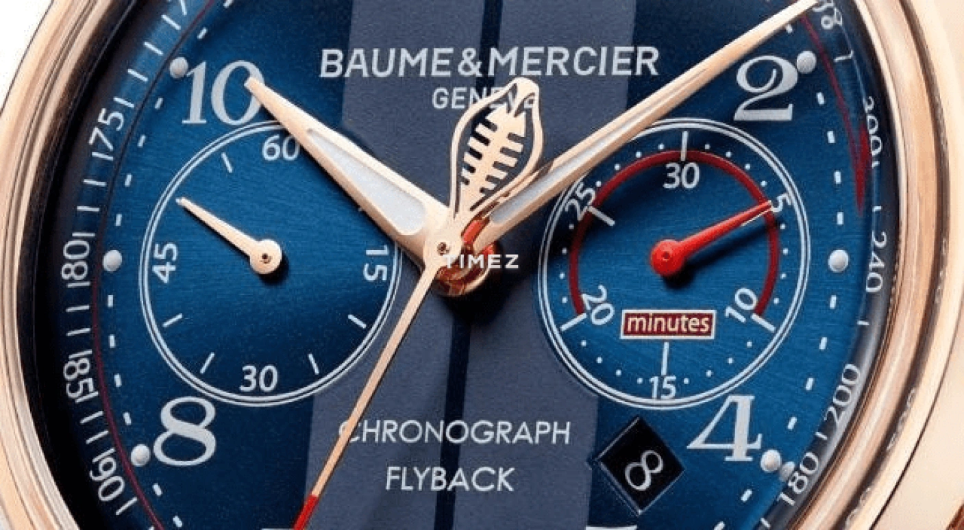 Baume & Mercier,Capeland 44mm,44mm,Rose Gold,Blue,Automatic,Chronograph,Day,Flyback,10233