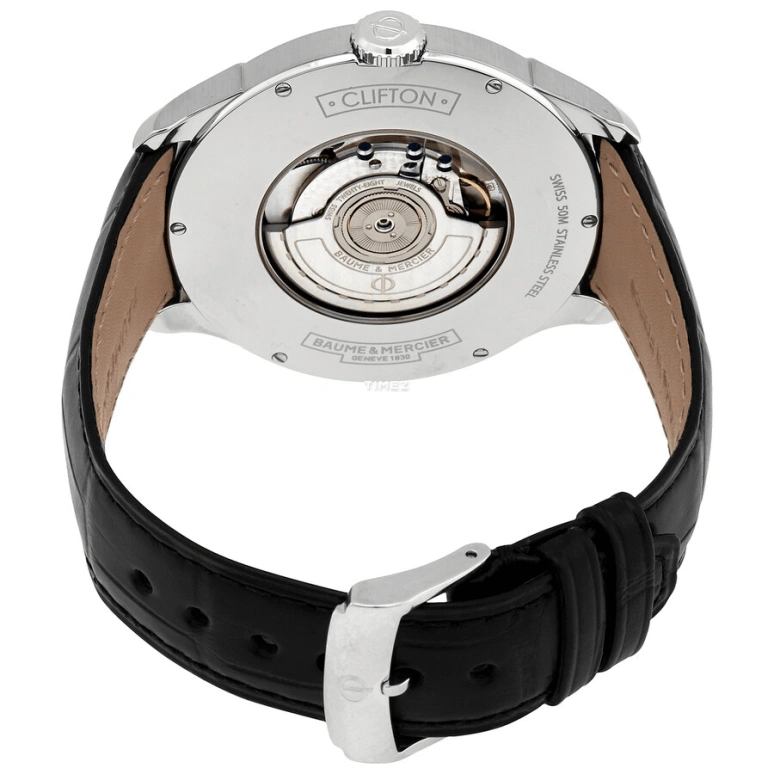 Baume & Mercier,Clifton 45.50mm,45.50mm,Stainless Steel,White,Automatic,Day,Power Reserve Indicator,Dule Time,10421